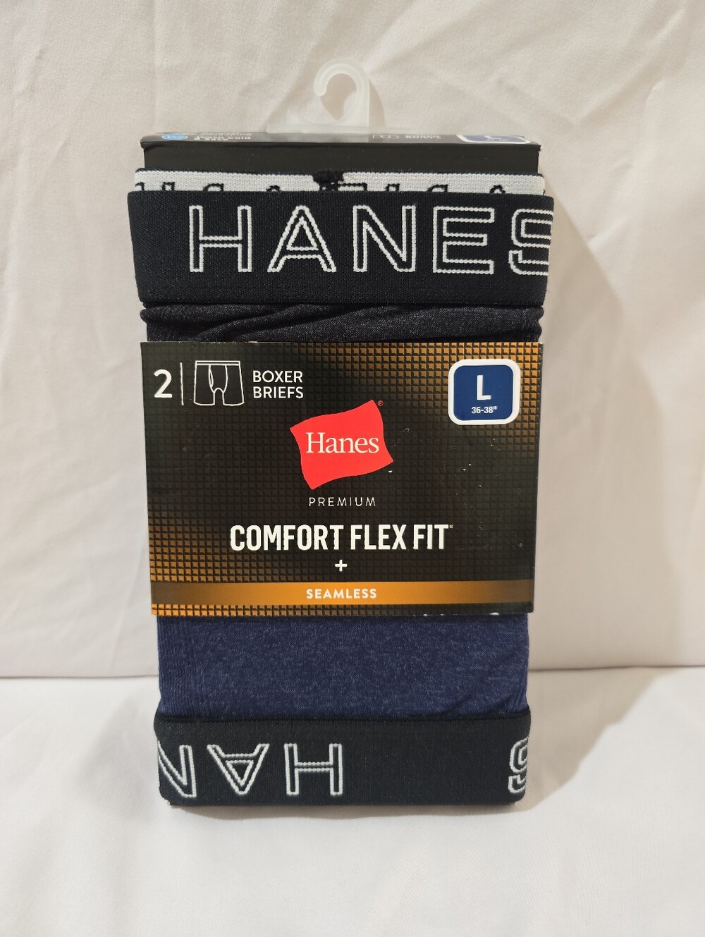 NWT Hanes Men's 2 Pack Boxer Briefs Premium Comfort Flex Seamless Tagless Large